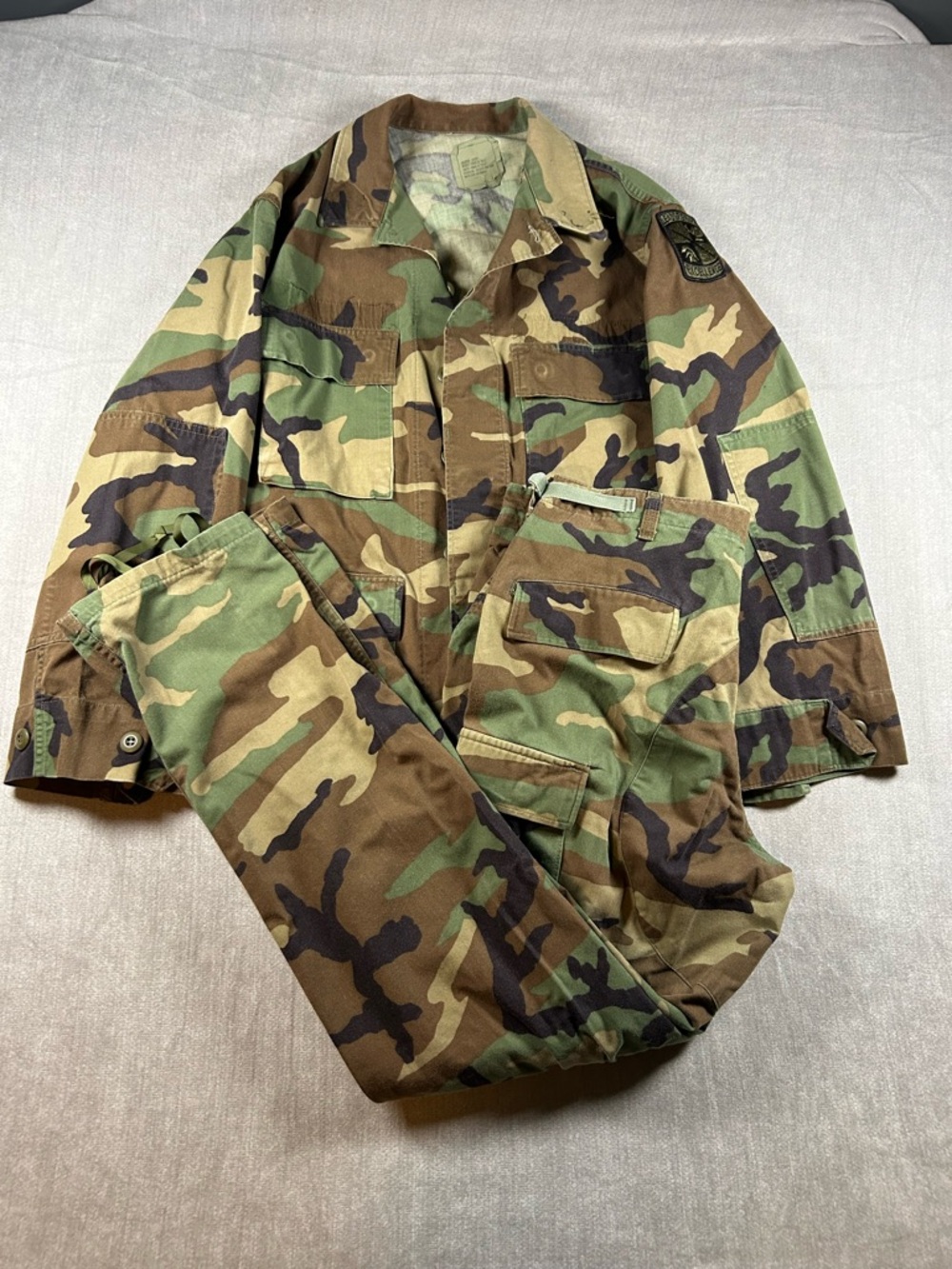 US Military Army Issue Woodland Camo BDU Uniform Set Coat Pants Medium Regular